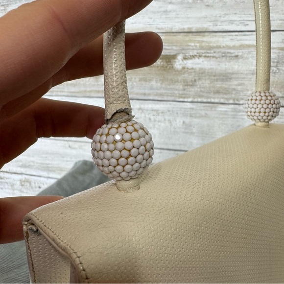 Vintage Judith Leiber White Leather Mini Handbag - Picture 4 of 14